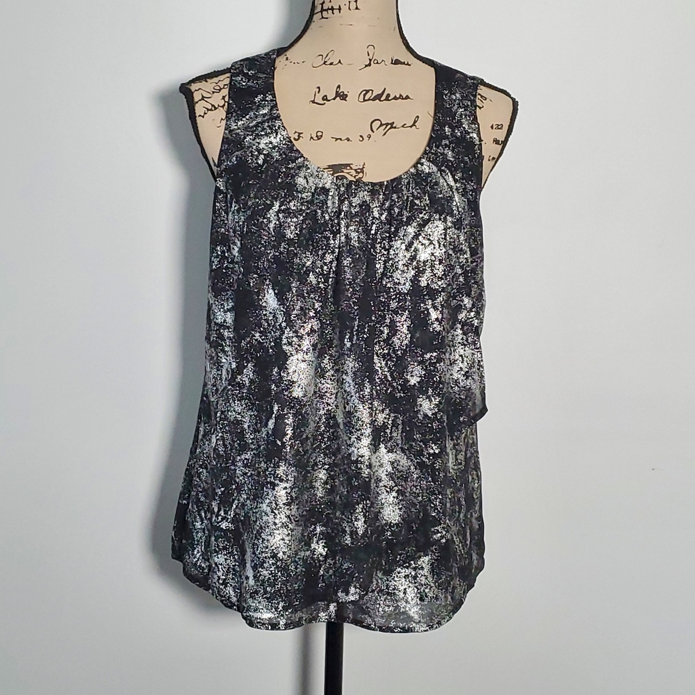 Michael kors shimmer sleeveless top petite Medium